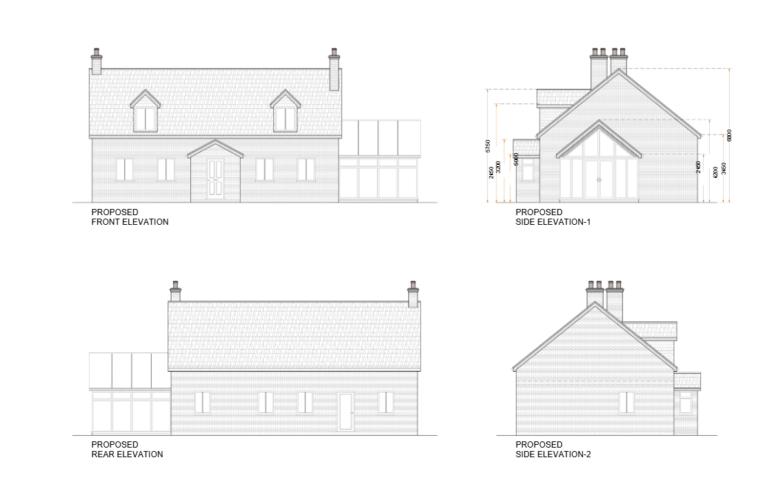 Proposed elevations for a full planning package on the Isle of Mull